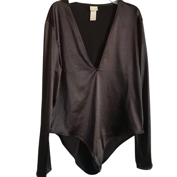 Preowned H&M‎ Brown Low VCut Bodysuit Size L - Picture 1 of 4